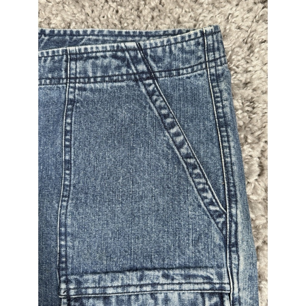 Vintage‎ Y2K Union Bay Contrast Stitch Denim Drawstring Cargo Shorts Womens 13 - Picture 6 of 16